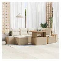 vidaXL Garten-Lounge-Set 7-tlg. beige