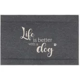 David Fussenegger Hundematte life is better 120 x 80 cm grau