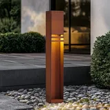 LUCANDE Außenleuchte Metall 80 cm 1-flammig spritzwassergeschützt braun