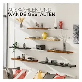 CASARIA Wandregal 50 x 3,8 x 23 cm Schwarz