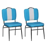FineBuy 2er Set Esszimmerstuhl Kunstleder American Diner Retro Stuhl Sessel gepolstert