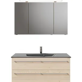 Pelipal Serie 6025 3-tlg. 117 cm x 200 cm x 48 cm Waschtisch grau polar pinie quer NB