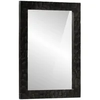 VidaXL Badspiegel Schwarz 50x70x2,5 cm Massivholz Mango und Glas