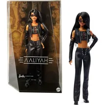 Barbie Aaliyah Sammelfigur im schwarzen Kunstleder-Outfit (HRM80)