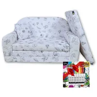 FORTISLINE Kindersofa Kindersofa "Malspaß" mit Verlängerung Texilmarker gratis