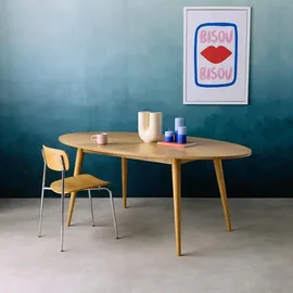 sweeek Ovaler Esstisch 6 Plätze 0 x 0 x 0 cm Braun/Schwarz