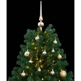 vidaXL Künstlicher Weihnachtsbaum Klappbar 300 LEDs & Kugeln 240 cm - Grün