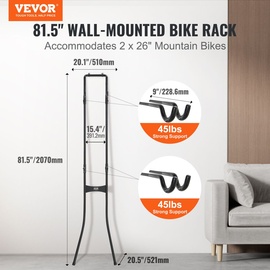 Vevor 2 Fahrradständer, freistehender, vertikaler Fahrradständer für bis zu 90 Pfund
