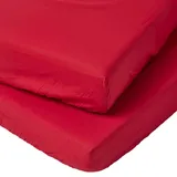 Homescapes Baby-Spannbettlaken, Rot, Rechteckig, 60x120 cm, Oeko-Tex®, Schlafen, Babybett-Ausstattung, Spannbettlaken Kinderbett