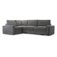ECKSOFA L Form Treville DunkelGrau 296/196/94 cm – Links, mit Bettkasten und Schlaffunktion