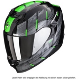 Scorpion Exo Motorradhelm 520 Evo Air Maha schwarz-grün, Integralhelm aufpumpbare Wangenpolster Pinlock Sonnenvisier Notentriegelung schwarz XL