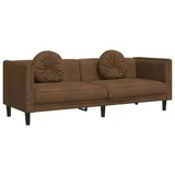 vidaXL 3-Sitzer Sofa mit Kissen Braun Kunstleder Wildleder-Optik -