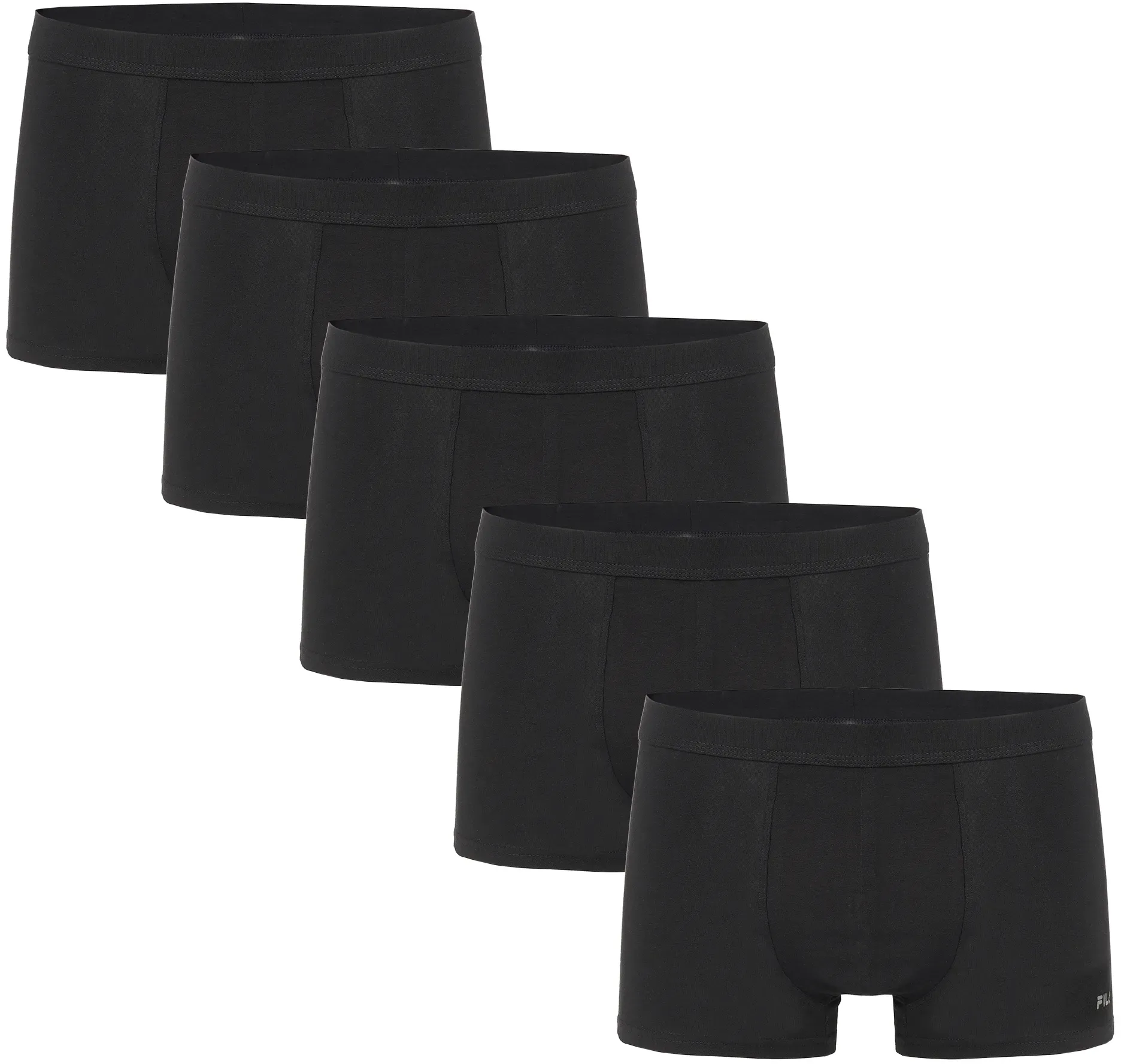 Boxer FILA, Herren, Gr. S, schwarz (200, schwarz), Single Jersey, Obermaterial: 95% Baumwolle, 5% Elasthan, körpernah, Unterhosen, ohne Eingriff, Multipack, Cotton-Mix