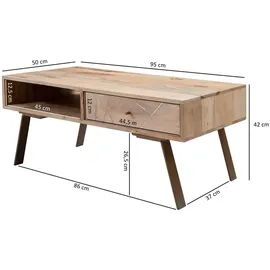 Wohnling Sikar Braun Mangoholz 95 x 42 x 50 cm