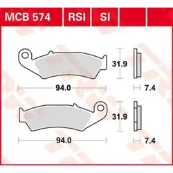 TRW Bremsbelagsatz MCB574SI Bremsbeläge,Bremsklötze,Bremssteine,Bremsbeläge & Bremsbelagsatz,Bremsklötze & Bremsbelagsatz