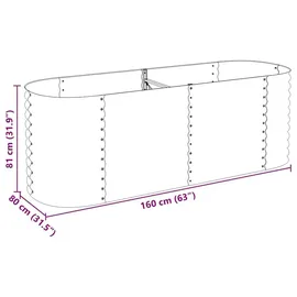 vidaXL Garten-Hochbeet verzinkter Stahl 320 x 80 x 81 cm Silber