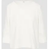 S.Oliver Strukturiertes Jersey-Sweatshirt mit V-Ausschnitt und 3/4-Ärmeln, creme, 44