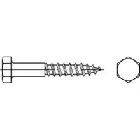 Industrial Quality Supplies DIN 571 Sechskant-Holzschraube, Edelstahl A2 5x50