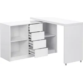 vente-unique Kinderschreibtisch PAVELO MDF 360° drehbar weiß
