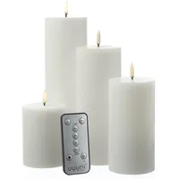 uYuni LED Kerzenset THEA Uyuni mit Batterien Fernb. 4er Set weiß