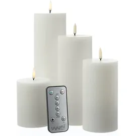 uYuni LED Kerzenset THEA Uyuni mit Batterien Fernb. 4er Set weiß