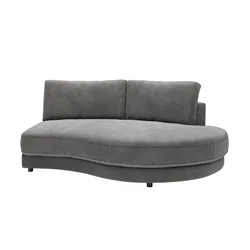 Jette Home Element Abschluss rund rechts in Cord Sila , grau , Maße (cm): B: 205 H: 85 T: 166.0