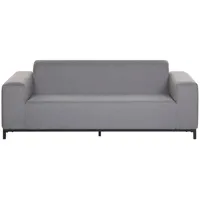 Beliani Gartensofa Grau Schwarz, 84x186x68