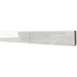 Mirjan24 Tv-Lowboard, Weiß, Weiß Hochglanz, Rechteckig,Rechteckig, 180x30x33 cm, Wohnzimmer, Wohnwände, Lowboards, Lowboards stehend