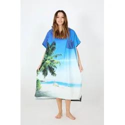 Poncho aus Mikrofleece - Tahiti BLAU No Size