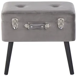 Beliani Sitzhocker mit Stauraum Samt 52 x 46 x 36 cm Grau