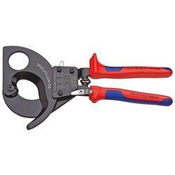 KNIPEX Kabelschneider, Mehrkomponenten-Hüllen, Ratschenprinzip, Kabelschneider