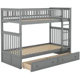 modfu Etagenbett MODFU 90 x 200 cm Kiefer grau
