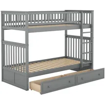 modfu Etagenbett MODFU 90 x 200 cm Kiefer grau