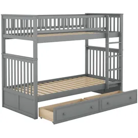 modfu Etagenbett MODFU 90 x 200 cm Kiefer grau