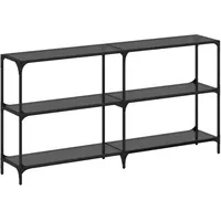 VidaXL Konsolentisch mit Glasplatte Schwarz 158,5x30x81 cm Stahl