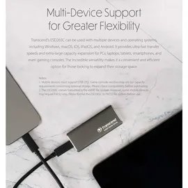 Transcend ESD265C 1 TB USB-C Grau TS1TESD265C