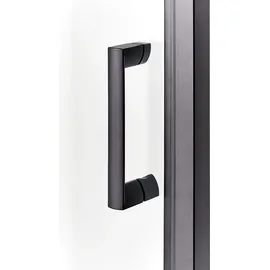 Beliani Duschkabine Einzeltür rechts 80 x 185 cm Schwarz/Sicherheitsglas