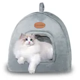 TUAKIMCE Katzenhöhle Katzenbett,Katzenbetten für Hauskatzen,Waschbares Katzenhaus Haustierbett,Weiches Komfort Zelt Katzenstreu Bett, Warme Katzenhöhle Beruhigendes Bett für Katzen Hunde Schlafen