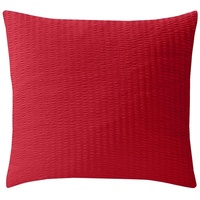 Traumschlaf Kissenbezug einzeln 80x80 cm rot Uni Seersucker Bettwäsche