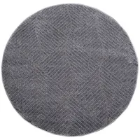 Carpet City Kurzflor-Teppich, Grau, Anthrazit, Textil, Grafikmuster, Rund, 120x120