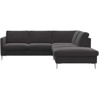 FLEXLUX Ecksofa »Fiore, L-Form«, schmale Armlehnen, Füße alufarben, B/T 234/225 cm, Kaltschaum im Sitz grau