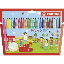 Stabilo Filzstift - STABILO Trio A-Z 24er Pack - mit 24 verschiedenen Farben