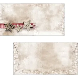 Sigel Weihnachts-Umschlag DL, gummiert, 90g/qm, Spezialpapier, Winter Chalet,