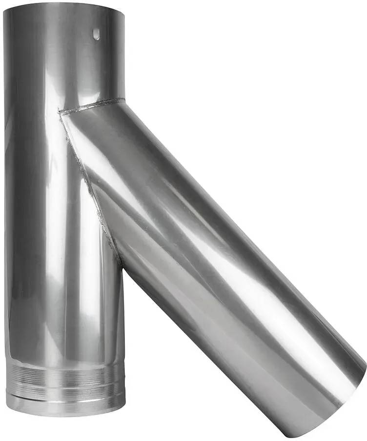 Edelstahl-Abgassystem einwandig FU Feuerungsanschluss 45° (Ausführung: D140)