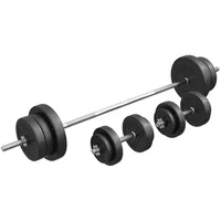 Gorilla Sports Hantelset - 70kg, Langhantelstange 170cm. Hantel Set.