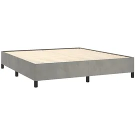 vidaXL Boxspringbett mit Matratze Hellgrau 180x200 cm Samt1387657