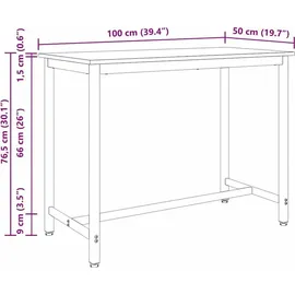 vidaXL Tisch 100 x 76 x 50 cm grau