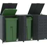 vidaXL Mülltonnenbox für 3 Tonnen Anthrazit 207x79x117 cm Stahl