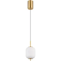 GLOBO Lighting Hängeleuchte Metall messingfarben, LED Messing Glas Opal