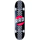 RAD Unisex – Erwachsene Checker Stripe Skateboard, Schwarz, 7.25"